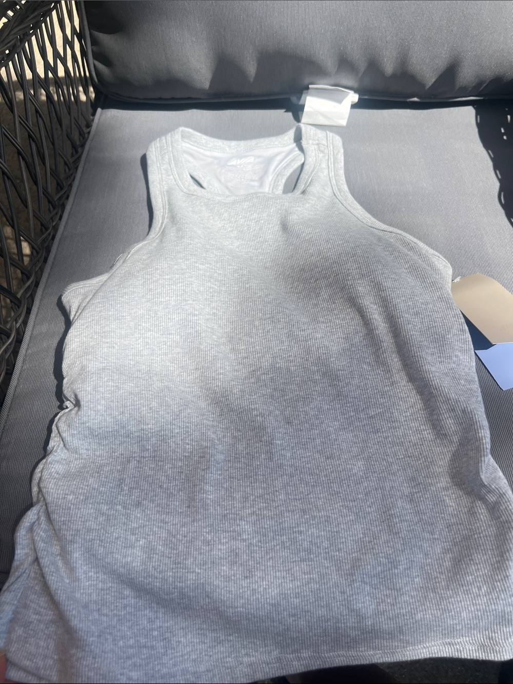Avia Light Gray Ribbed Racerback Tank